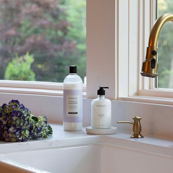 Archipelago Botanicals Lavender Hand Wash Refill, Liquid Hand Soap Refill, Fragrances with Lavender, Bergamot and Citrus, 33 fl oz