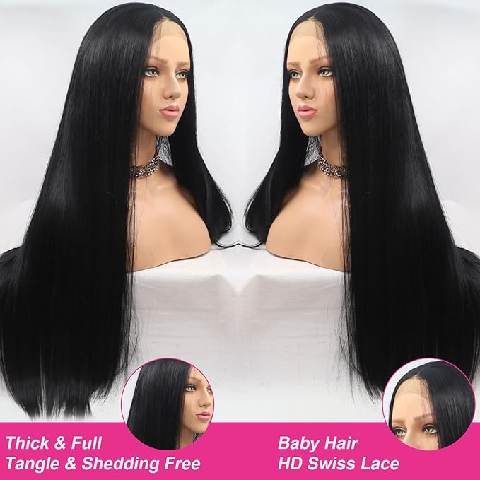 32 inch 13x6 Lace Front Wigs Human Hair Wigs HD Transparent Glueless Straight Lace Front Wigs Human Hair Pre Plucked with Baby Hair Lace Frontal Wigs for Women