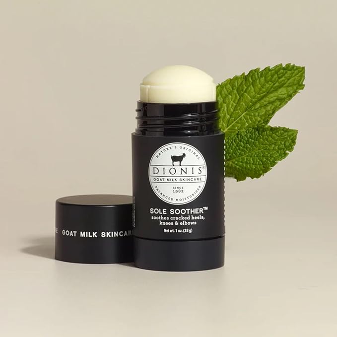 Dionis Goat Milk Skincare Moisturizing Body Balm Sole Soother- Treats, Repairs & Soothes Rough Dry Cracked Skin - Deodorize, Cool, Moisturize Heels, Knees and Elbows, Cruelty-Free Cream, 1 oz