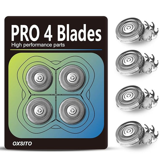 Pro 4 Head Replacement Blades for Pitbulls Bald Head Razors Gold PRO, Silver PRO, Platinum PRO… Series, Precision Replacement Blades for Head, Face, and Body Grooming.(4Packs)