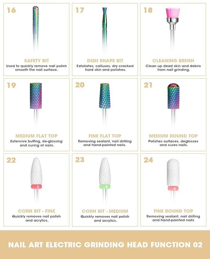 Onism 30Pcs Nail Drill Bits Set - 3/32 Inch Tungsten Carbide Ceramic Nail Bits Kit with Nail Tool Box & Sanding Bands, Professional Manicure Pedicure Remover for Acrylic Gel Nail Polish, Pink