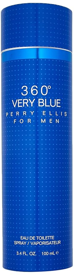 Perry Ellis 360 Very Blue For Men Eau De Toilette Spray 3.4 Ounce