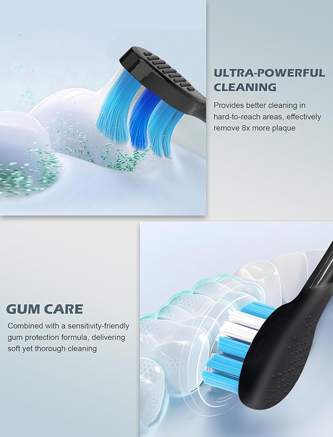 Electric Toothbrush for Adults - 90 Day Battery Life, Rechargeable Sonic Toothbrushes with Pressure Sensor, Smart Screen Travel Electric Toothbrush with Case, 5 Cleaning Modes & 3 Intensities Settings
