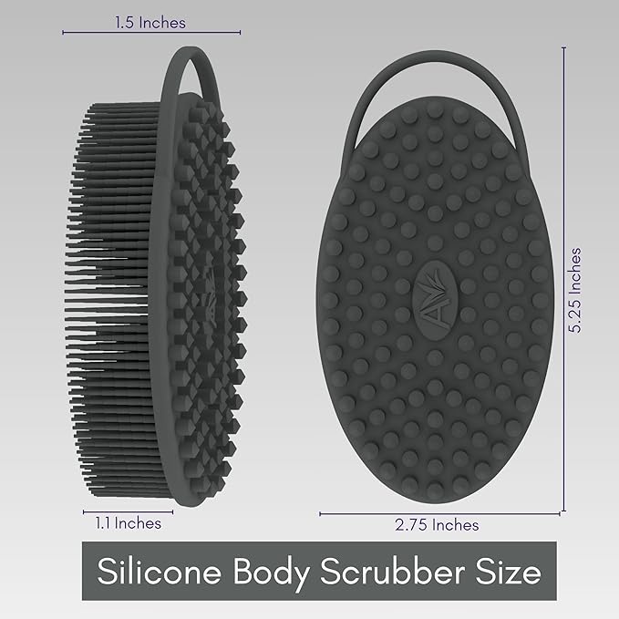 Avilana Body and Face Scrubber Combo – Includes Dual-Sided Body Scrubber and Gentle Face Scrubber – Hygienic, Long-Lasting, and Gentle for Body and Face