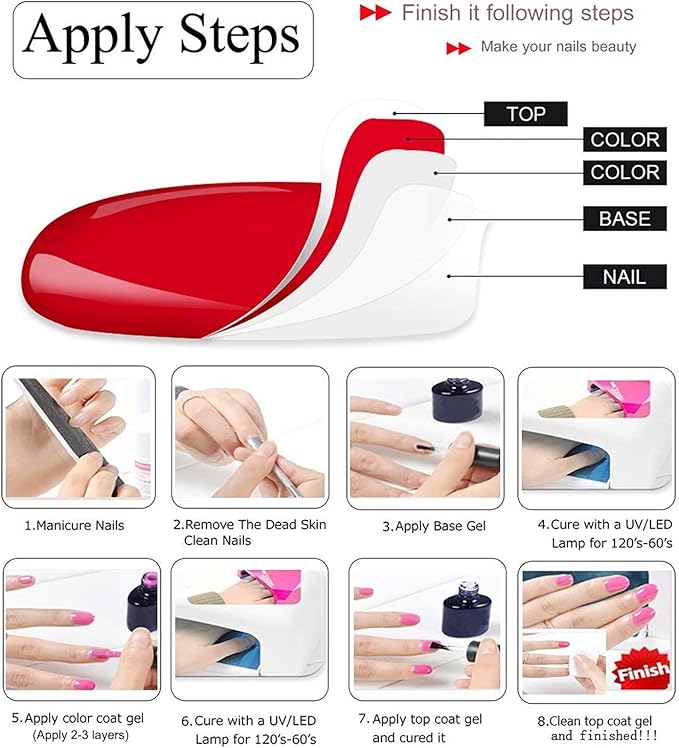 Vishine Pretty 24 Colours Gel Nail Polish Set Top Coat & Matte Top Coat & Base Coat Soak Off UV LED Varnish Manicure Salon 8ml