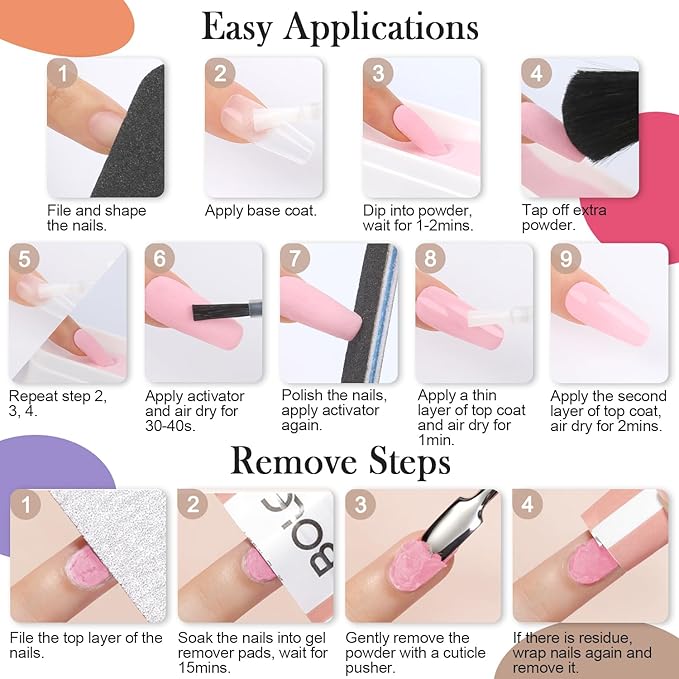 27 Pcs Fast Dry Dip Powder Nail Kit Starter 20 Colors Nude Gray Brown Dipping Powder with Essential Steps 1-4 Liquid & Nail Tools No UV/LED Lamp Needed Long Lasting Gift Set for Women AK34