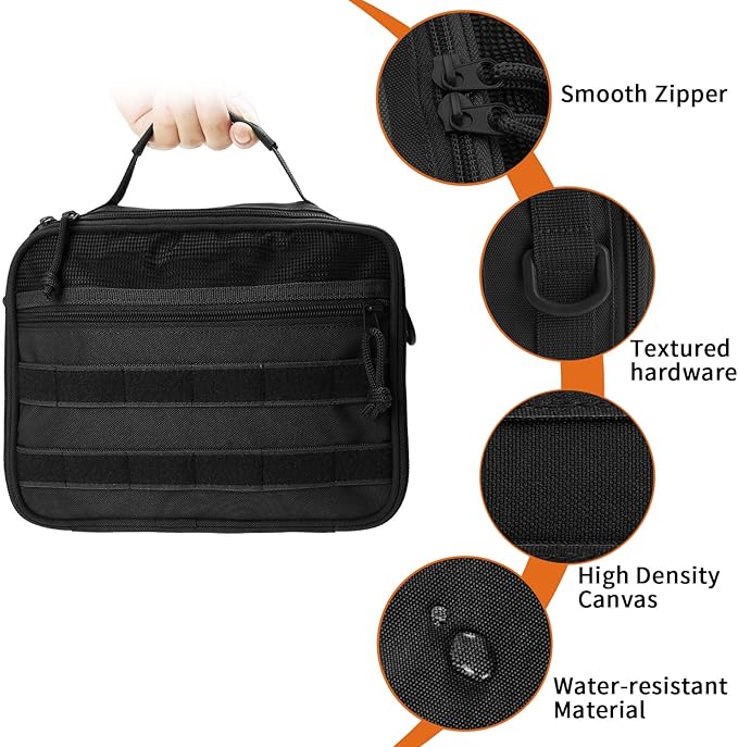 SMONT Tactical Toiletry Bag for Men, 9.5" Hanging Dopp Kit Shaving Hygiene Bag for Traveling Bathroom