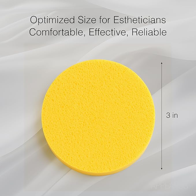 APPEARUS Facial Sponges 240 Pack - Compressed PVA Face Sponges for Deep Cleansing, Exfoliating, Makeup Removal, for Sensitive Skin - Disposable Cosmetic Spa Round Sponge with Stick Shape