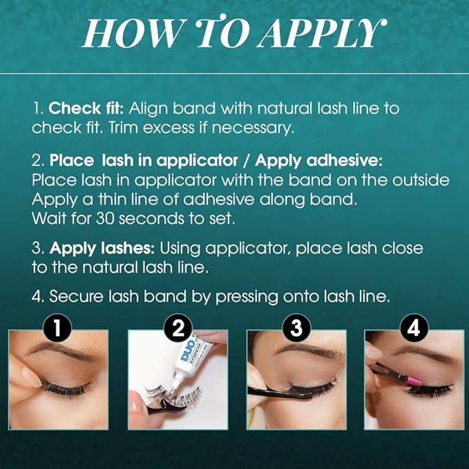 Ardell False Eyelashes Deluxe Pack Kit Wispies - Black, Includes Lash Adhesive and Applicator, Natural-Looking Volume Lashes, 4 Pack