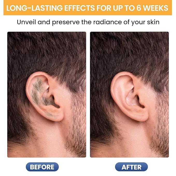 Ear Nose Wax Kit Men, Nose Hair Waxing Kit for Men, Ear Hair Removal Wax 100g, 20 Pcs Nose Applicator, 15-20 Times, Usb Rapid Heating, Constant Temperature, Painless, Black