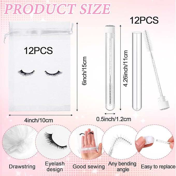 Zhehao 80 Pcs Lash Shampoo Bottle Brushes Kit 20 Foam Pump Dispensers 20 Lash Shampoo Brushes 20 Eyelash Aftercare Bag 20 Cleaning Pipes, Eyelash Extension Supplies(White, Sliver)