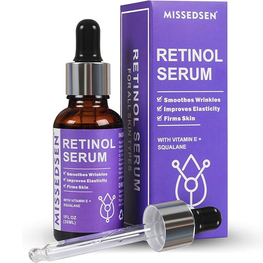 Retinol Serum for Face anti aging with Squalane Oil & Vitamin E Oil for Skin Care Night Repair Serum for Oily, Combination, Dry & Mature Skin for Daily Use 1Fl oz
