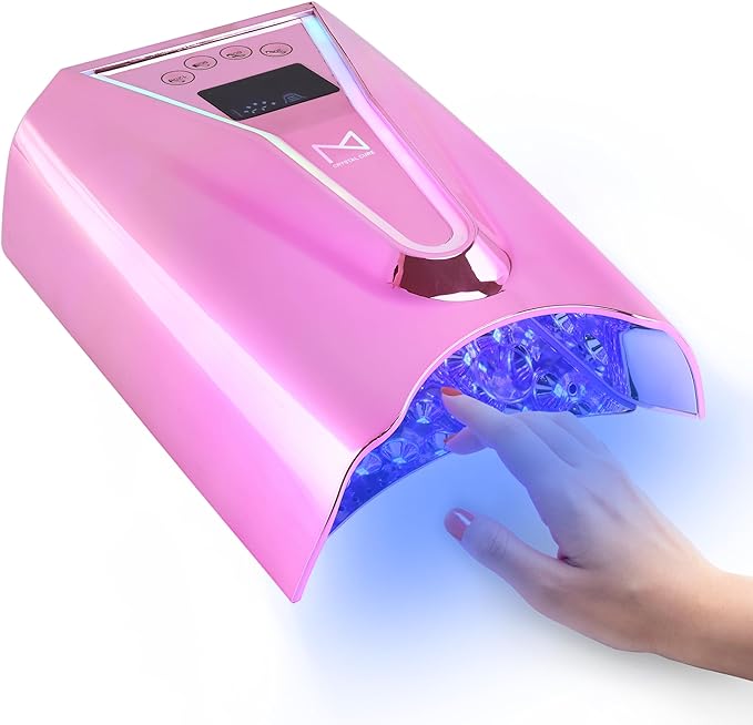 M - Crystal Cure 128W UV/LED Nail Lamp | Fast Curing with 45 Powerful LEDs | Cordless, Rechargeable, Auto Sensor |Gift Mom Professional Gel Nail Dryer for Manicures & Pedicures (Unicorn Purple)