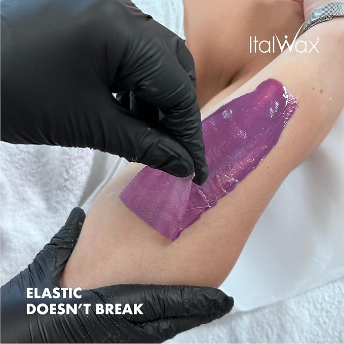 Italwax Plum - 500g / 1.1lb - Hard wax beads for hair removal - Natural formulation ideal for sensitive skins - Fruit aroma - Recommended for Bikini area and Armpits