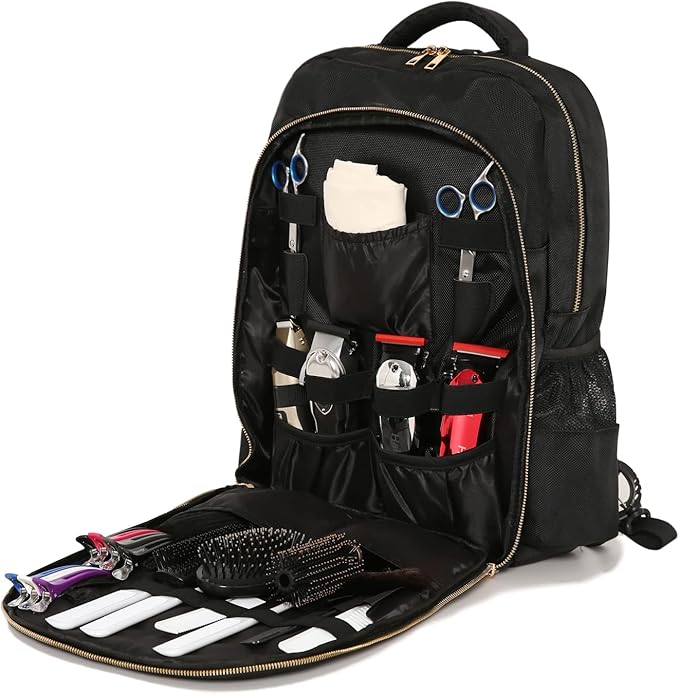 Barbers Supplies Bags Cases Organizer for Clippers and Supplies, Travel Hairstylist Clipper Backpacks for Barber Tools with USB