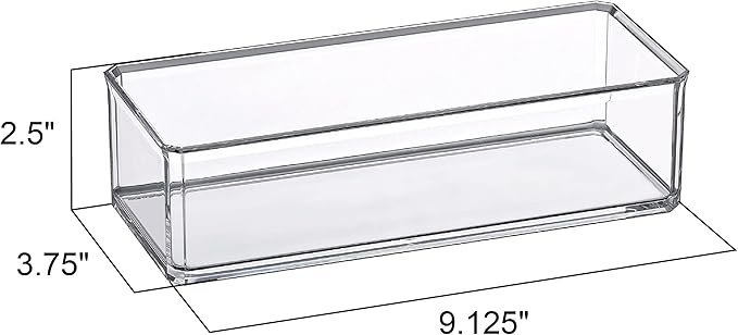 Amazing Abby - Glamour - Acrylic 1-Compartment Makeup Organizer, Transparent Plastic Lipstick Holder, Perfect Bathroom Vanity Storage Solution for Lipsticks, Nail Polishes, and More