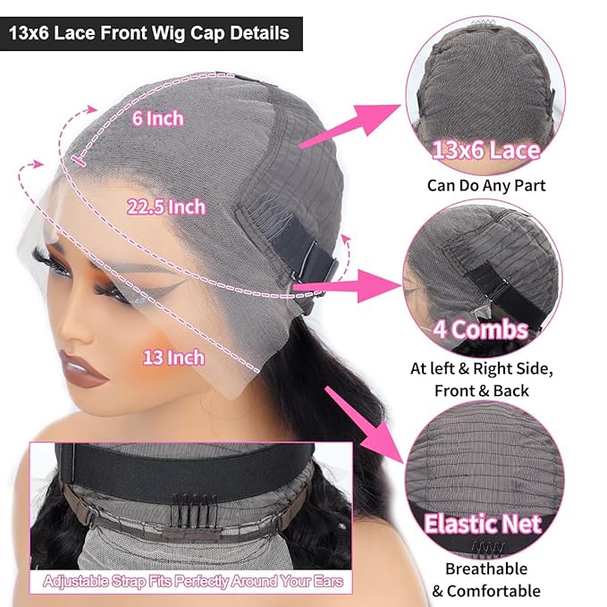 30 Inch 13x6 Lace Front Wigs Human Hair 200 Density Straight HD Lace Front Wigs Human Hair Pre Plucked 13x6 Lace Frontal Straight Human Hair Wigs for Women Glueless Wigs Human Hair Natural Color