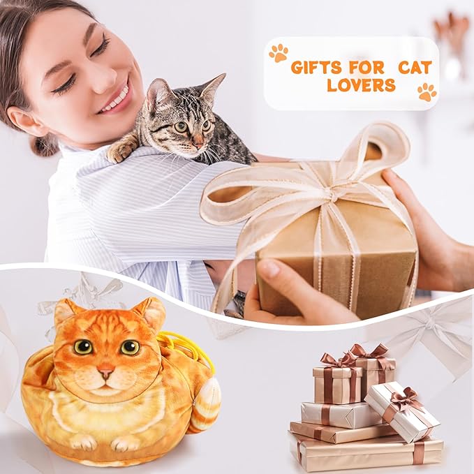 Drawstring Makeup Bag - Travel Organizer, Cosmetic Pouch, Cat Gift for Women, Lay Flat Bag for Cat Lovers