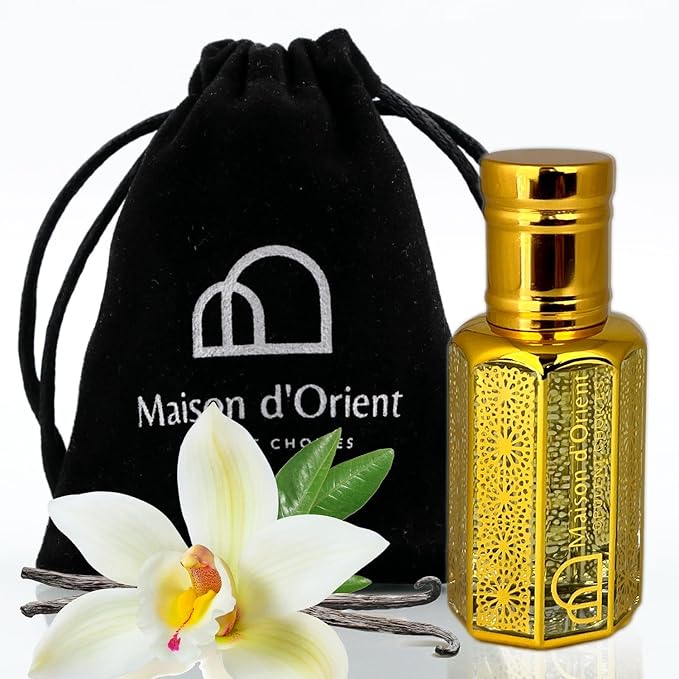 Velvet Vanilla Perfume Oil 12 mL – Oriental Vanilla with Bitter Almond Tonka Bean and Sandalwood. Alcohol Free Long Lasting Oil, Compliment Magnet