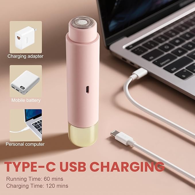 2025 New Electric Bikini Trimmer for Women, 2-in-1 Dual Head Shaver, Womens Electric Razor (Pink)