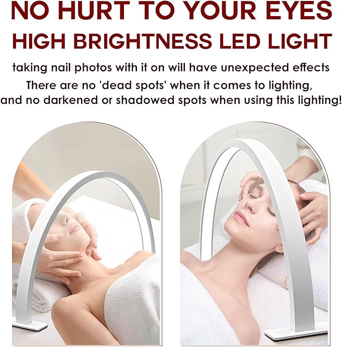 Foldable Desk UV Light for Nail Manicure and Eyelash Extension, 3 Light Settings Bright Fill-in Lamp, White (23 * 11.5 Inch)