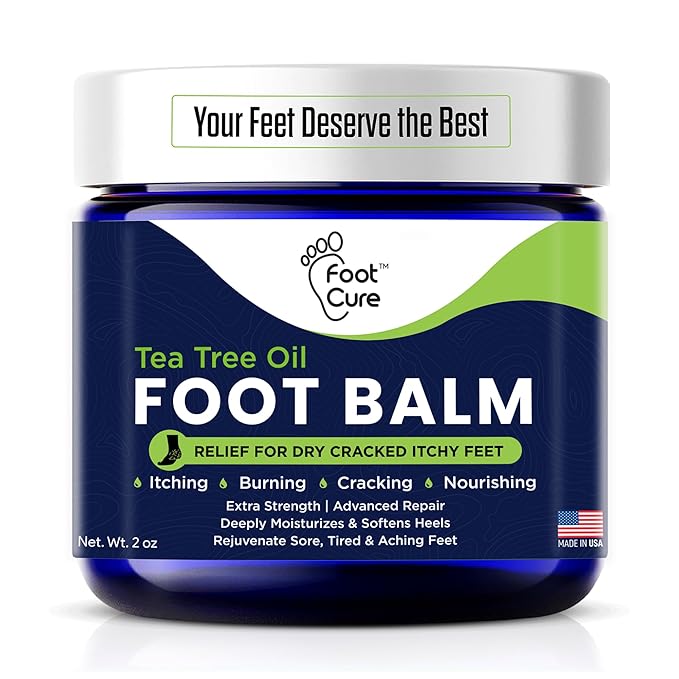 Tea Tree Oil Balm – Moisturizer for Dry Cracked Feet – Instantly Hydrates & Soothes Irritated Skin & Athlete's Foot – Best Care for Women and Men – Made in USA