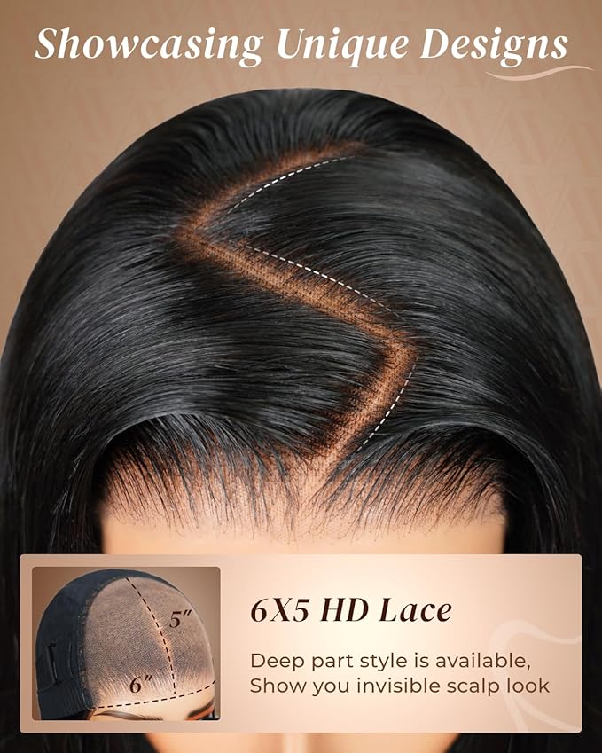 Arabella 5x6 Bob Wig Human Hair Loose Curly Bob Wig Glueless Wigs Human Hair 210% Density Pre-Cut Lace Wigs Pre Bleached Tiny Knots Lace Front Wig Human Hair (14inch, Loose Curly Wave Bob)