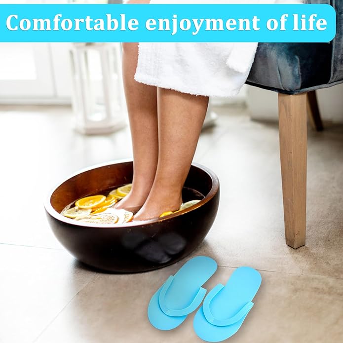 NICEMOVIC 72 Pairs Disposable Pedicure Slippers Foam Disposable Flip Flops Multi Color for Pedicure Sandals Bulk Pedicure Shoes for Women Salon Nail Spa Pedicure