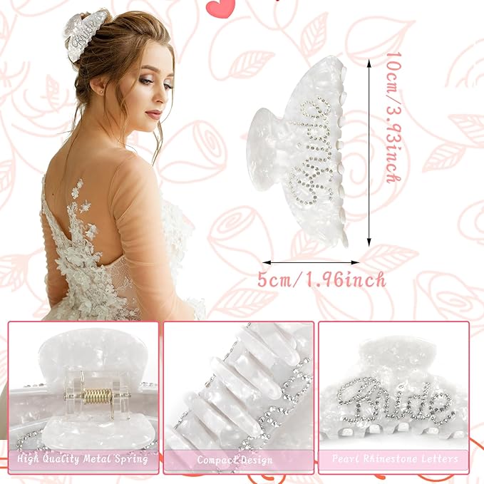 Bride To Be Gift Set - Makeup Bag, Slippers, Robe, Hair Clip - Wedding Gifts