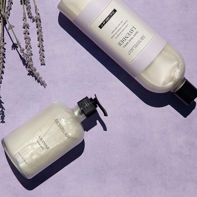 Archipelago Botanicals Lavender Hand Wash Refill, Liquid Hand Soap Refill, Fragrances with Lavender, Bergamot and Citrus, 33 fl oz