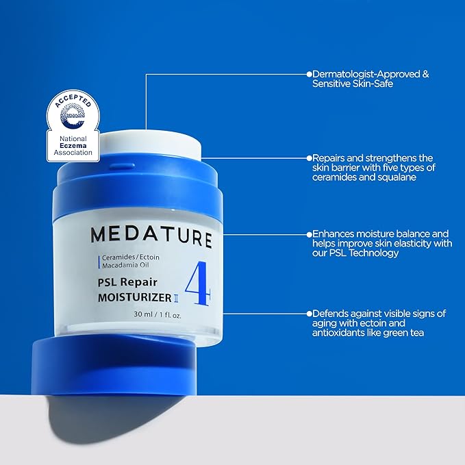 PSL Repair Moisturizer II-Daily Moisturizer Face Cream with Ceramides for Dry & Sensitive Skin, Hydrates, Strengthens Skin Barrier, Calms Redness and Irritation, Anti-aging