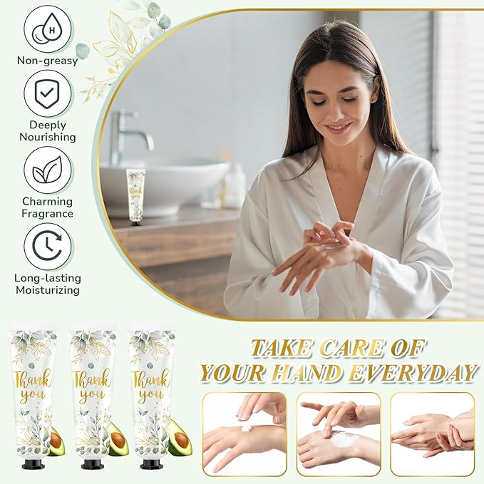 24 Sets Baby Shower Hand Cream Bulk Shower thank you Favors Bridal Thank You Appreciation Hand Cream for Guests Travel Size Lotion with Organza Bags