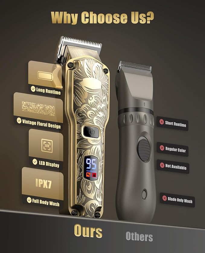 Jack & Rose Cordless Hair Clippers, Mens Hair Clippers, Wireless Clippers for Men, Barber kit Professional Clippers for Men