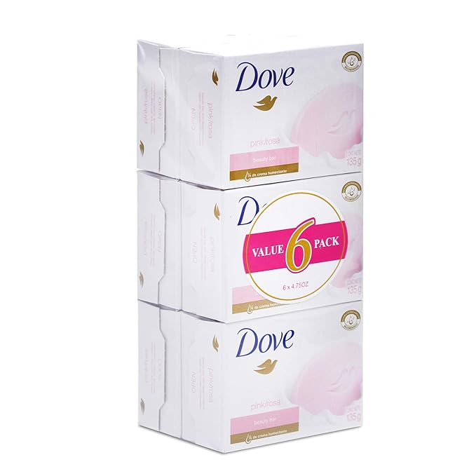 Dove Beauty Cream Bar Soaps, Pink/Rosa - 135g / 4.76oz x 6 Pack6