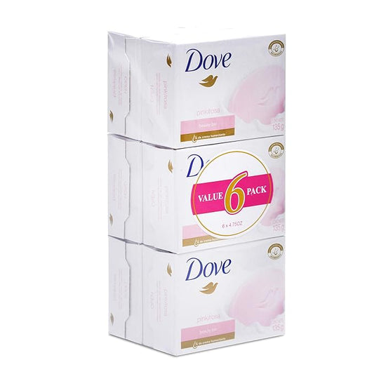 Dove Beauty Cream Bar Soaps, Pink/Rosa - 135g / 4.76oz x 6 Pack6