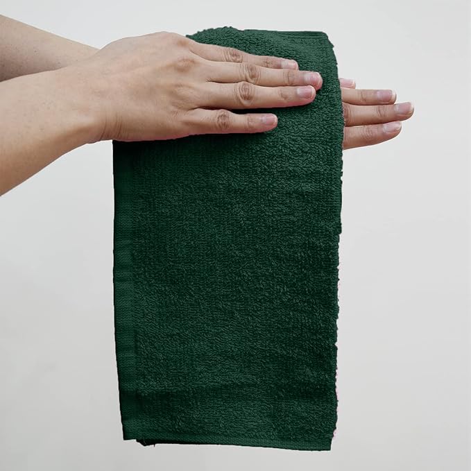 DAN RIVER 100% Cotton Washcloths 24 Pack Premium Quality Face and Body Cloth, Quick Dry Essential Towels for Bathroom, Hand, Kitchen & Cleaning, Baby Washcloths | 12X12 in | 400 GSM | Hunter Green