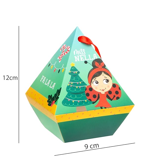 MISS NELLA Festive Dimond- Christmas Bauble Gift Set for Children, Nail Polish and Lip Gloss (2 nail polishes 1 lip balm, 3)