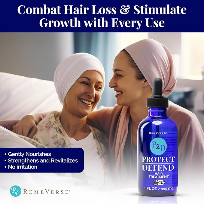 RemeVerse Protect & Defend Hair Treatment for Chemotherapy & Sensitive Scalps - Ideal for Healthier Hair & Regrowth - Cleanses, Nourishes Scalp & Strengthens Follicles - Made in USA - 4 oz