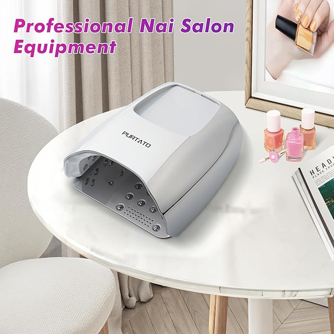 Professional Cordless Rechargeable UV LED Nail Lamp with 4 Timer Setting and 126W High Power Quick Drying Nail Dryer (Plating Silver)