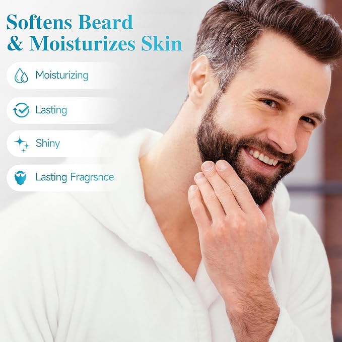 2X Concentration Biotin Beard Balm for Men & Conditioning Beard Wax - Made with Castor Oil Natural and Organic Ingredients - Hydrates & Thickens Facial Hair Growth- 2 Ounce Tin