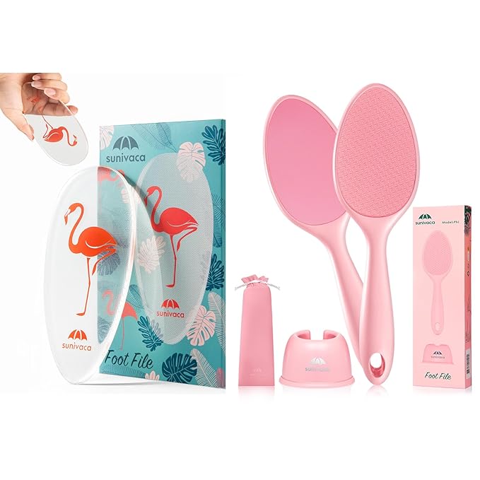 Glass Foot File Bundle Fine Flamingo - 2 Sided Coarse & Fine Pink