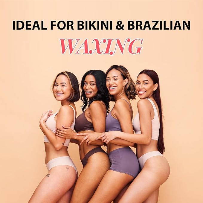 Complete Home Waxing Kit for Women: For Face Brazilian Eyebrow Bikini Leg & Sensitive Skin Hair Removal- with 5 Packs Hard Wax Beads