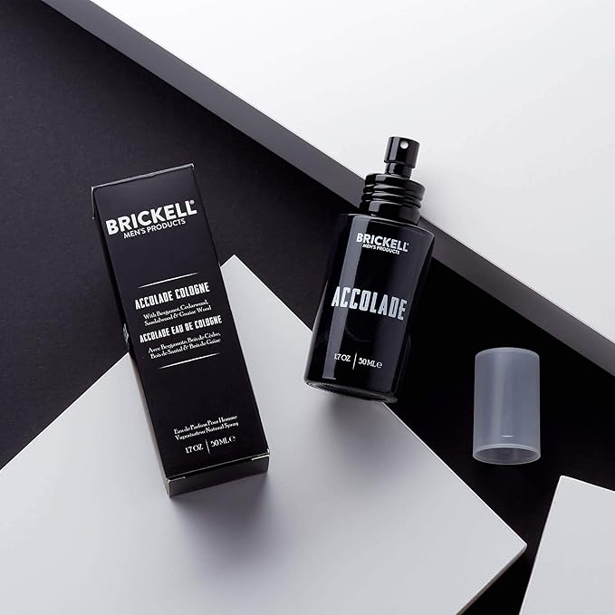 Brickell Men's Accolade Cologne for Men, Italian Bergamot, Cedarwood, Sandalwood, Lemon, and Guaiac Wood Scent, Natural and Organic, 1.7 Ounces