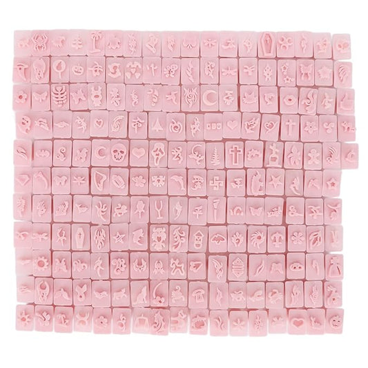 192pcs 3D Nail Art Stamper, Clear Lines Manicure Stamping Tools Different Patterns Stamper for Nail Salon DIY