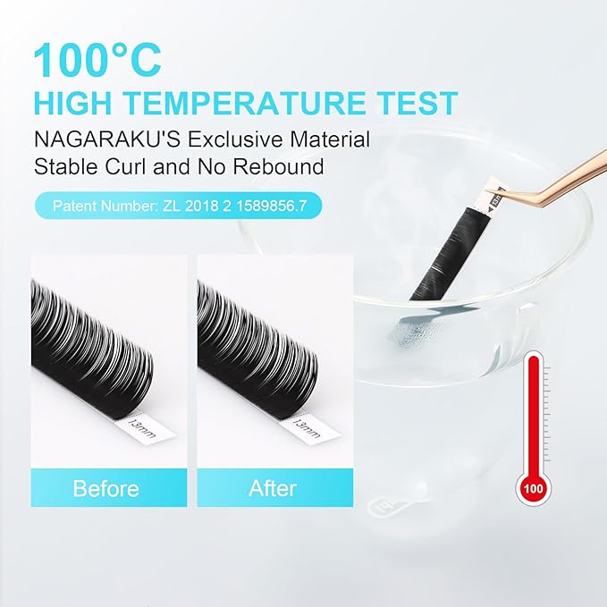 NAGARAKU Double Tips Ellipse Eyelash Extensions Lighter Thinner Flat Split Tips Individual Lash 0.20mm C curl 8-15mm Mix Tray Matte Black Faux Mink Classic False Lash Supplies 16 Rows