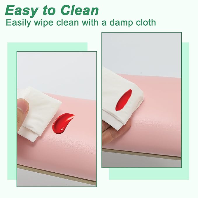 VOCOSTE 1 Set Arm Rest for Nails Tech, Non-Slip Nail Arm Rest, Manicure Hand Rest with Nail Table Mat, Hand Rest for Nails Tech, Nail Hand Rest, Pink