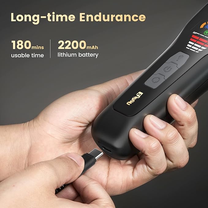 ENSSU Hair Clippers for Men Professional, Rechargeable Hair Trimmer Cordless Barber Clippers with 50mm Blade, Large LED Display, 180-Minutes Runtime for Home Hair Cutting