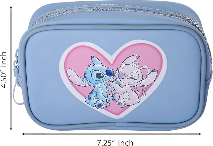 SALLY ROSE Angel and Stitch Makeup Bag Official License, Disney Makeup Bag for Traveling