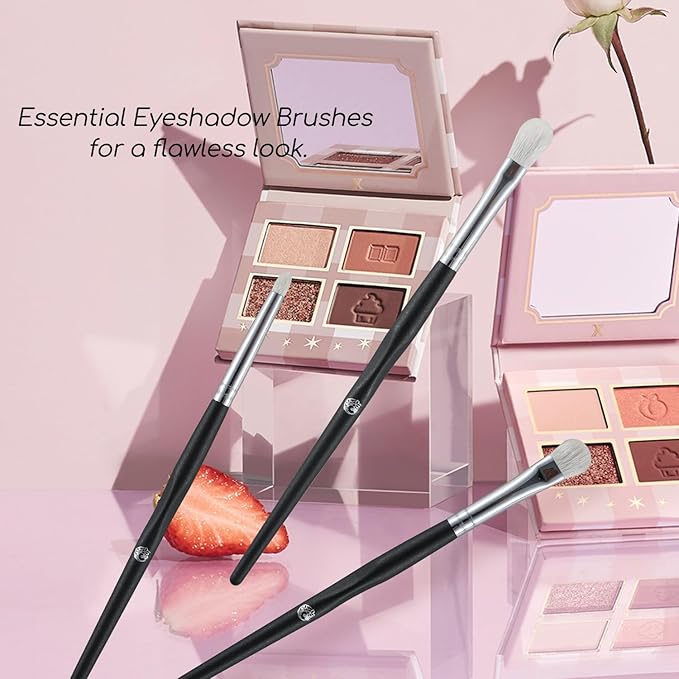 ENERGY Eyeshadow Brush Set 3PCS – Soft Natural Goat Hair for Smooth Blending,Eye Blending and Pencil Brushes for Flawless Makeup Application Black