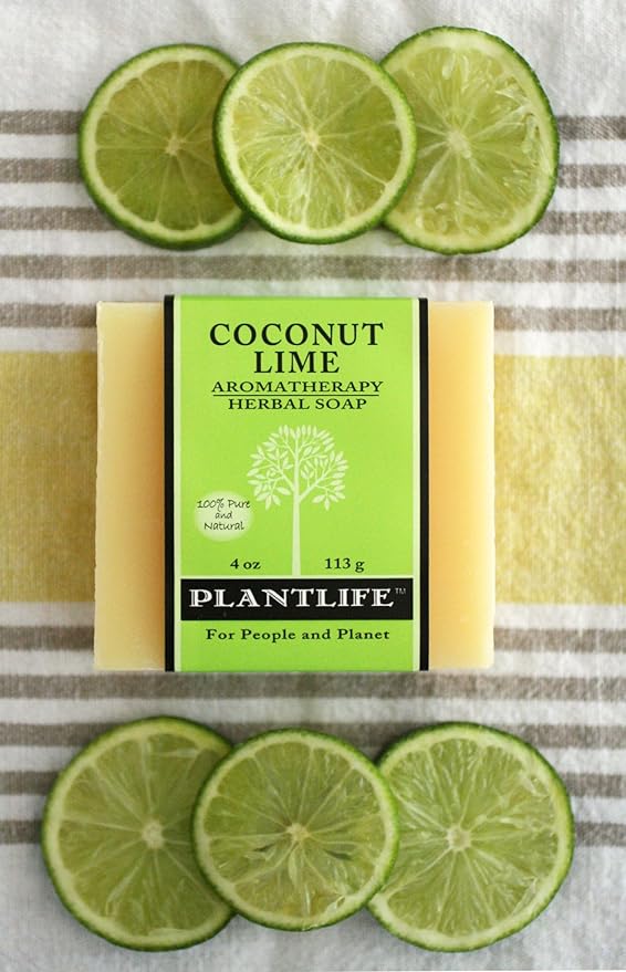 Plantlife Coconut Lime Bar Soap - Moisturizing and Soothing Soap for Your Skin - Hand Crafted Using Plant-Based Ingredients - Made in California 4oz Bar